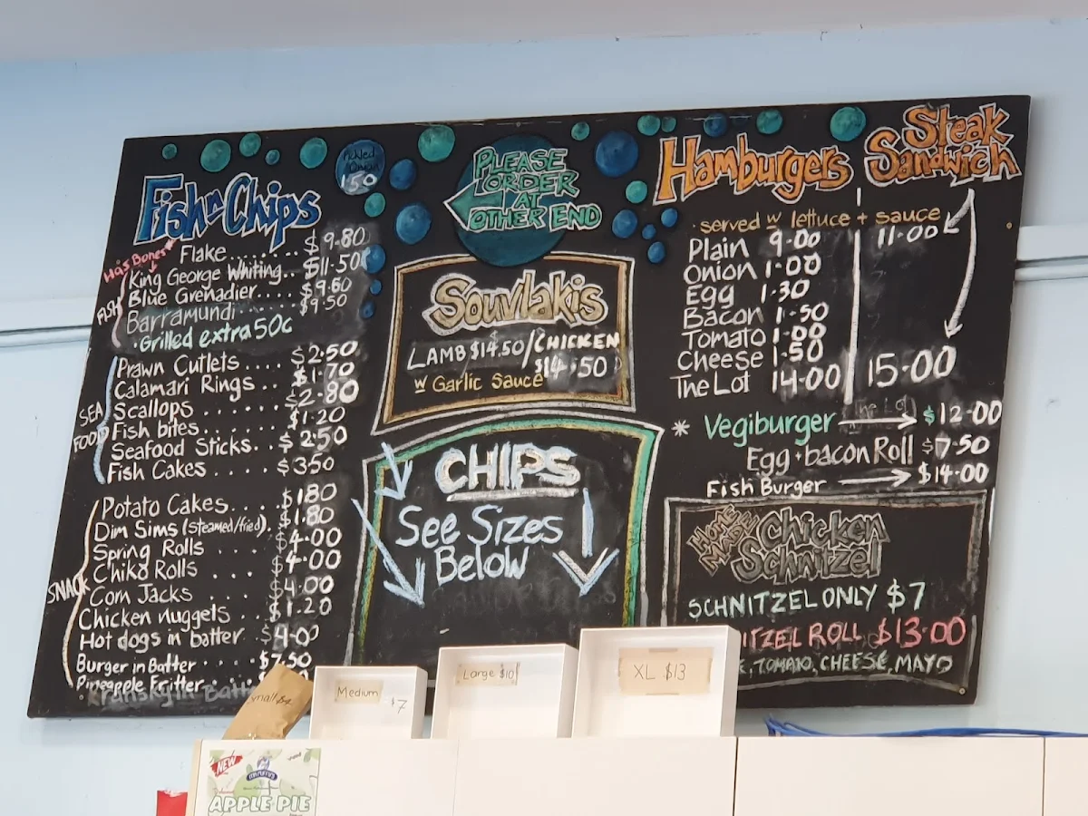 Menu, Balnarring Fish & Chips