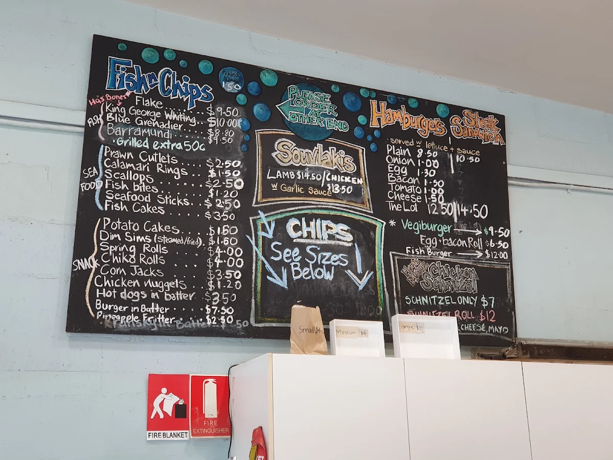 Menu, Balnarring Fish & Chips