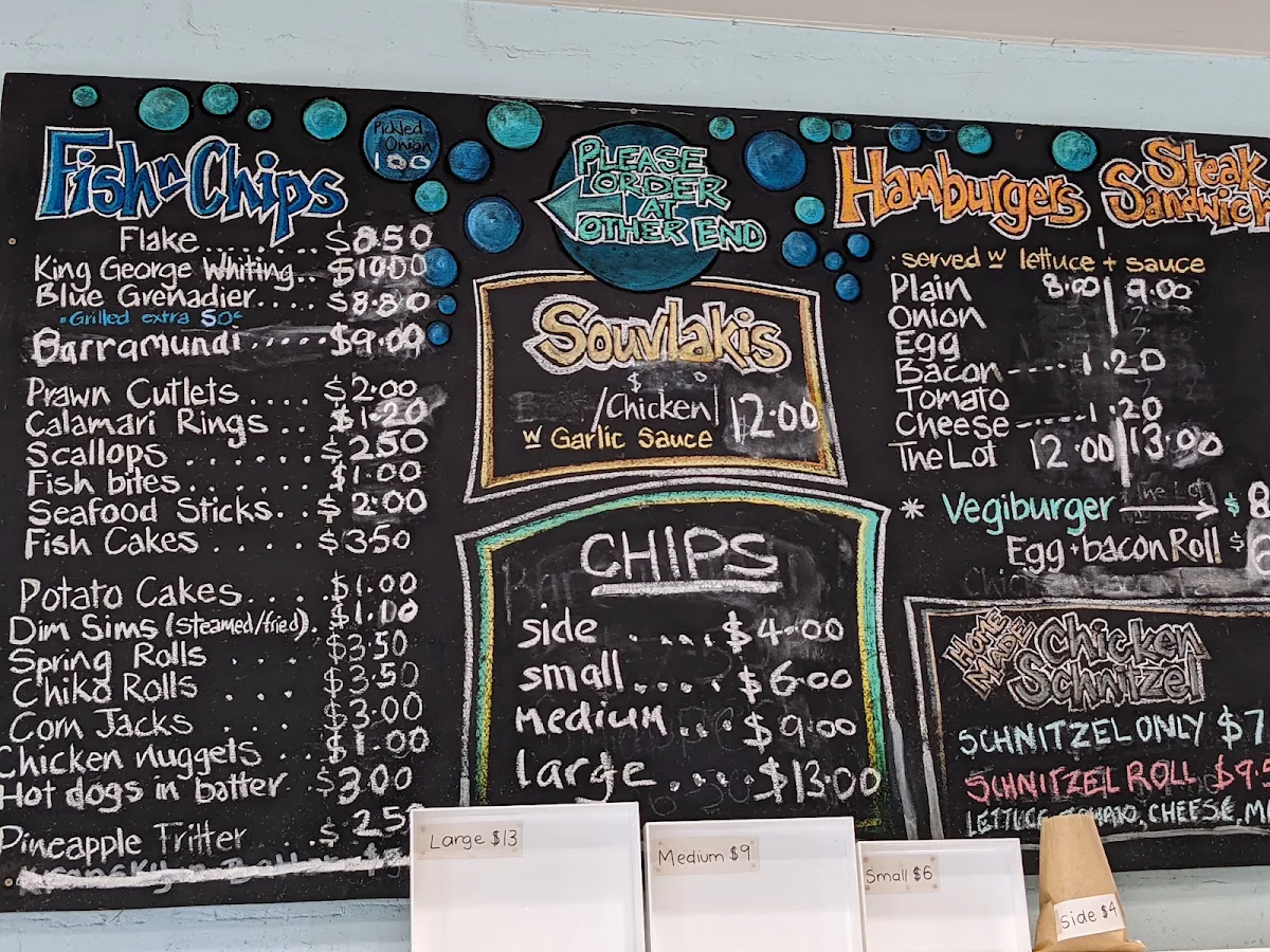 Menu, Balnarring Fish & Chips