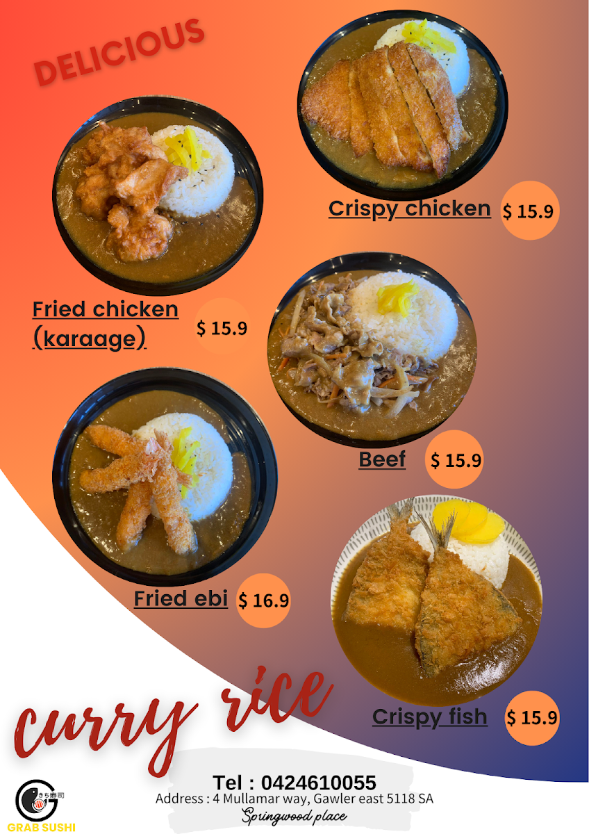 Menu, Grab Sushi Gawler