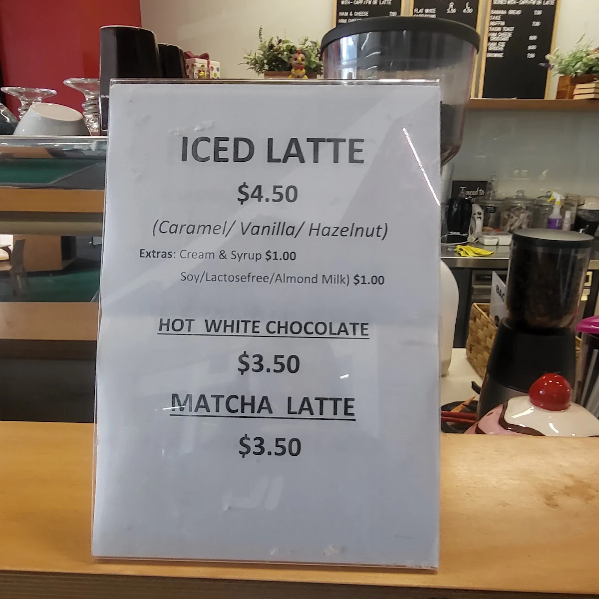 Menu, Cafe Ink