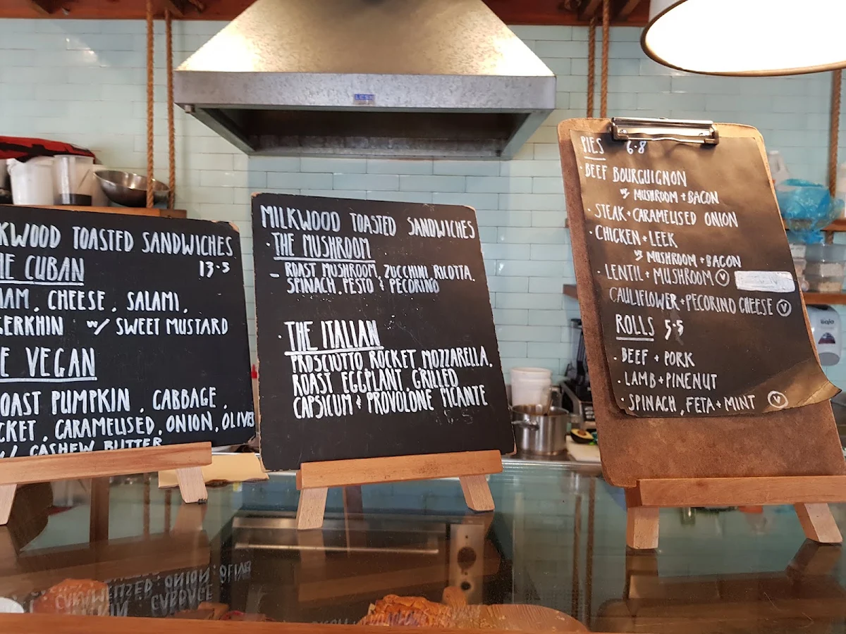 Menu, Milkwood Bakery