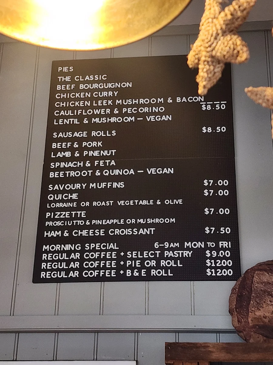 Menu, Milkwood Bakery
