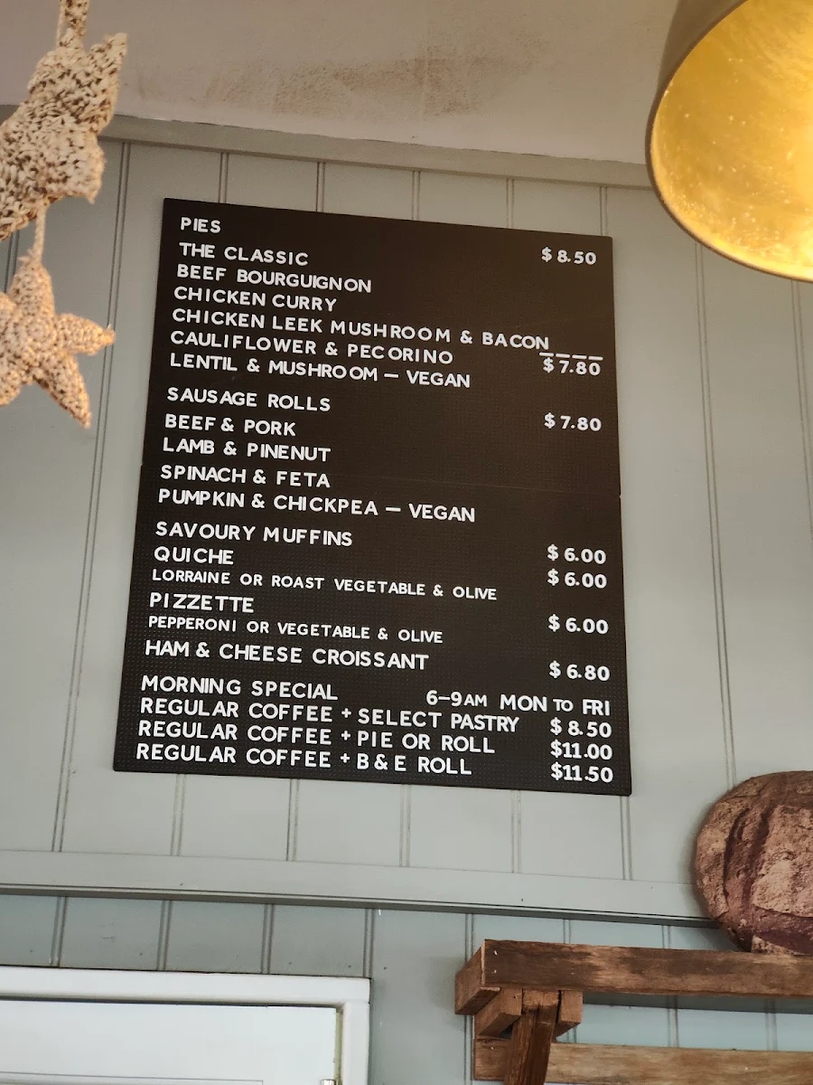 Menu, Milkwood Bakery