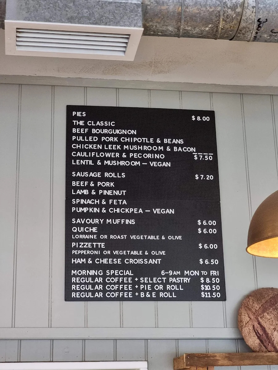 Menu, Milkwood Bakery