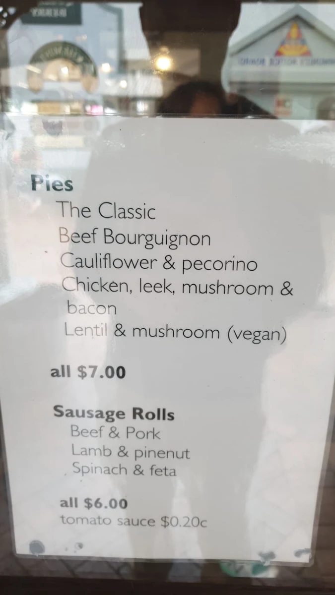 Menu, Milkwood Bakery