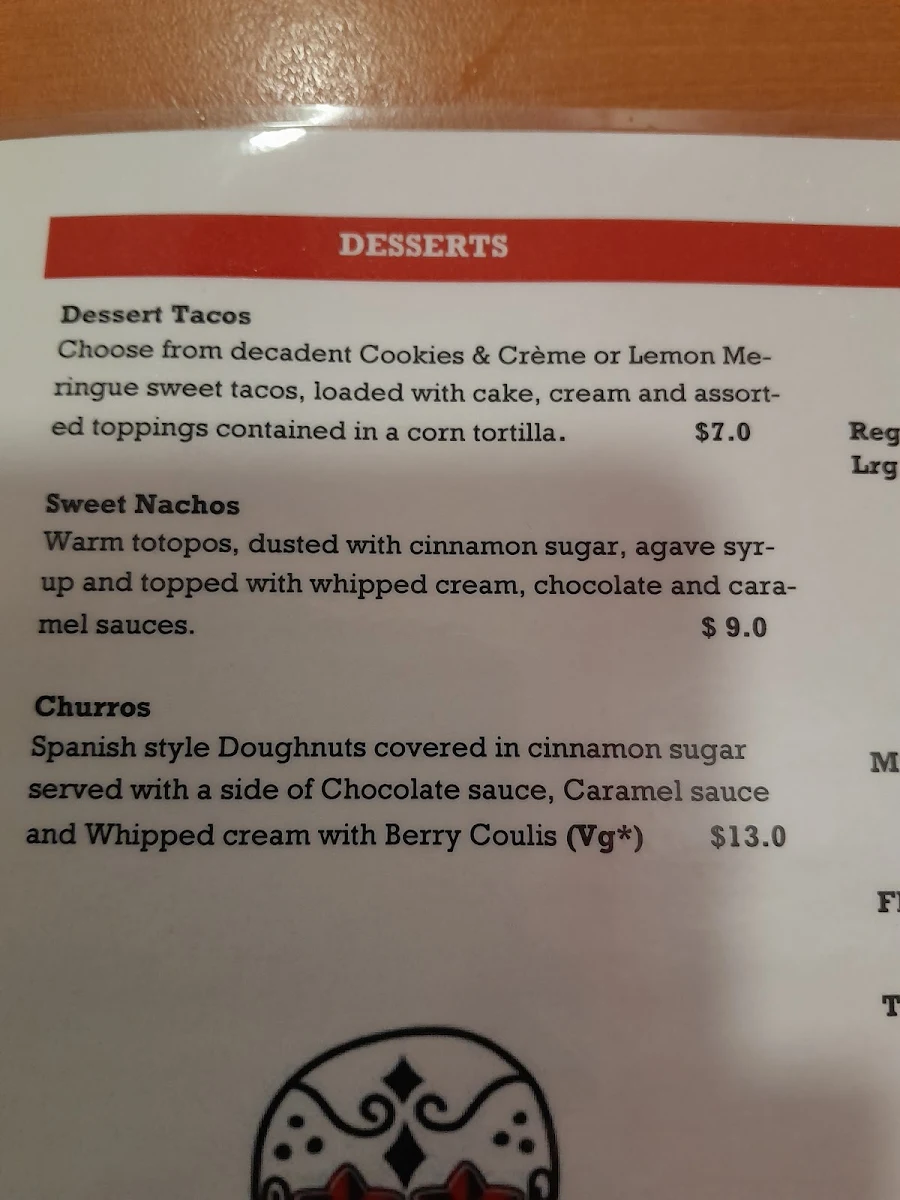 Menu, Arriba Cantina