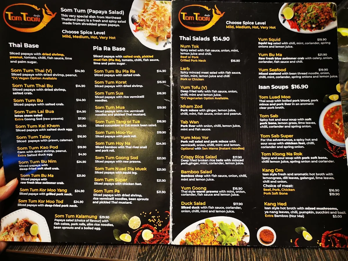 Menu, Tom Toon