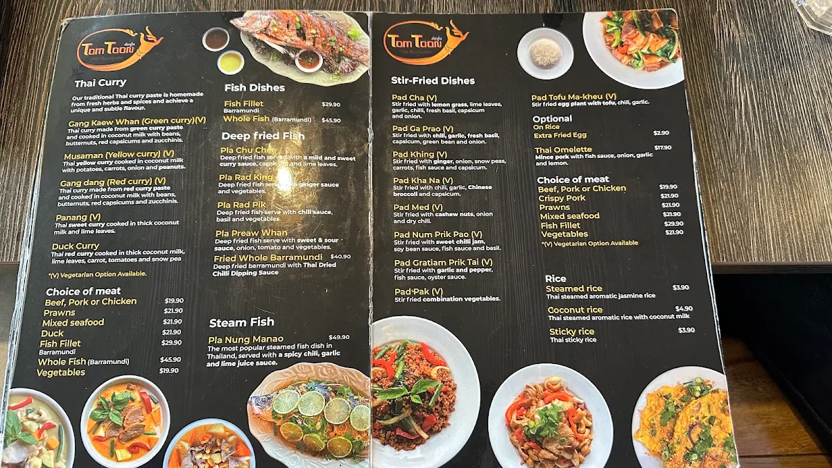 Menu, Tom Toon