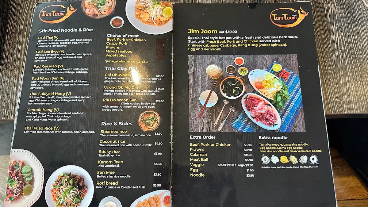 Menu, Tom Toon