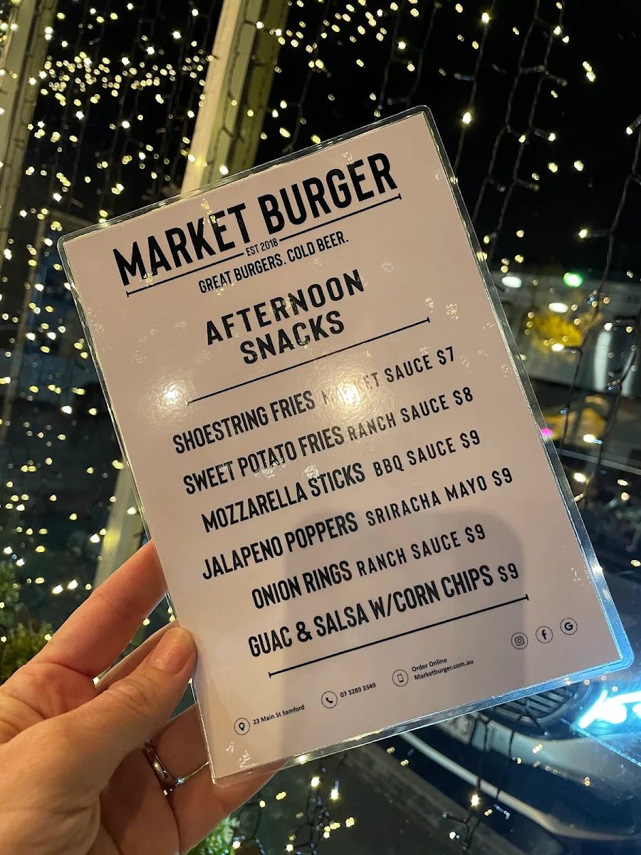 Menu, Market Burger