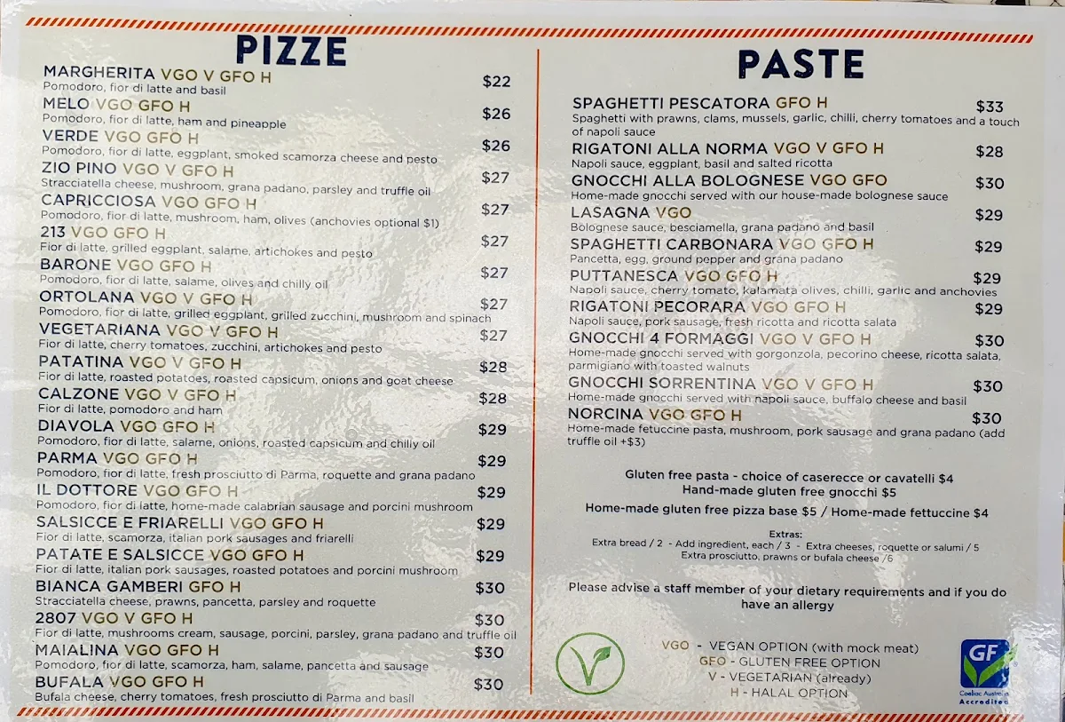 Menu, SHOP225 - Best Pizza in Australia