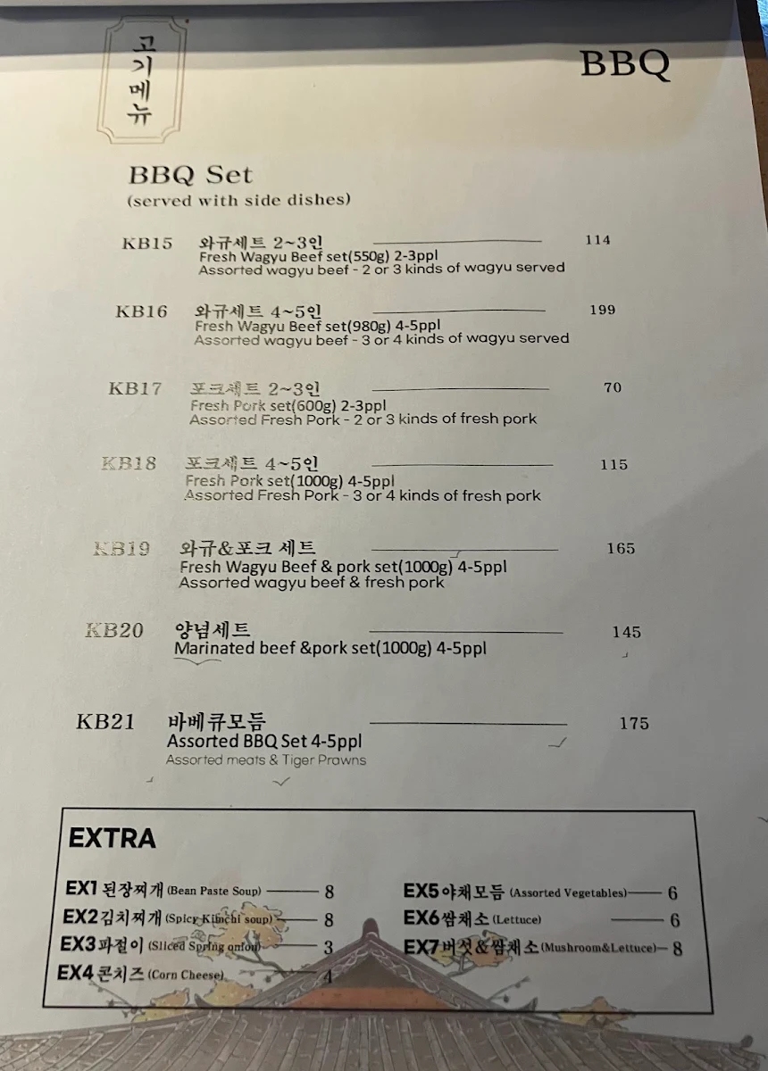 Menu, Hwaro92