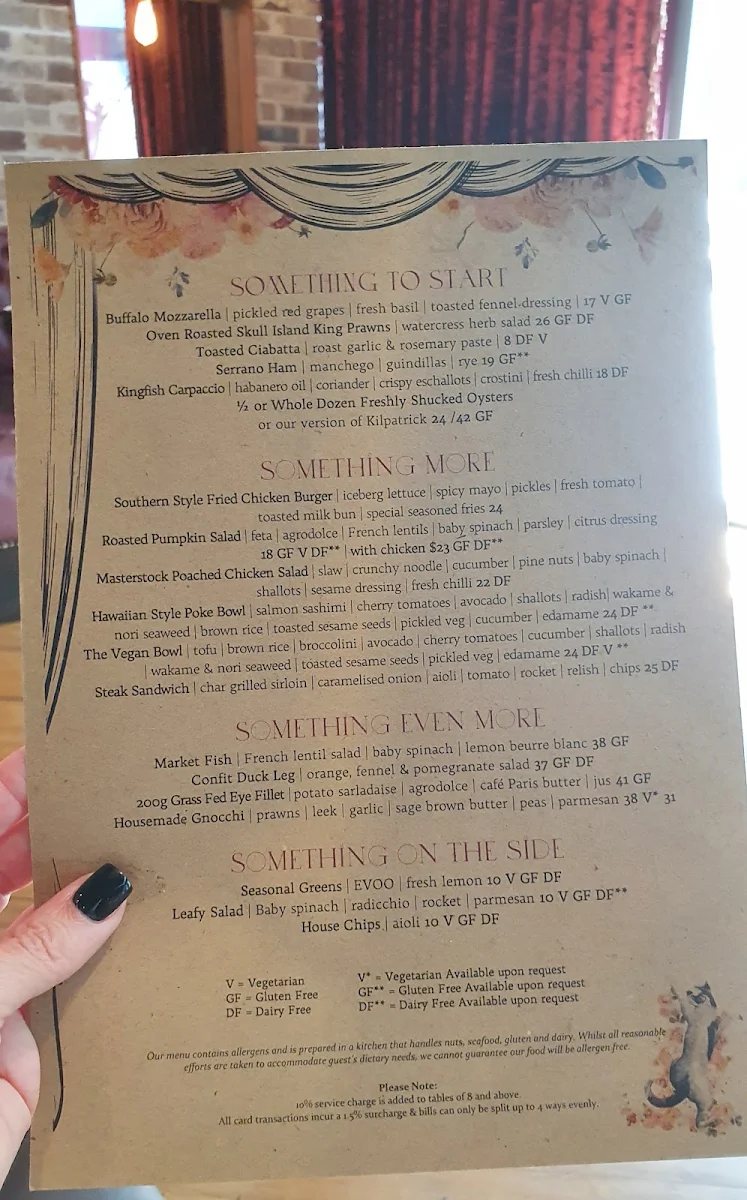 Menu, The Treehouse Hotel