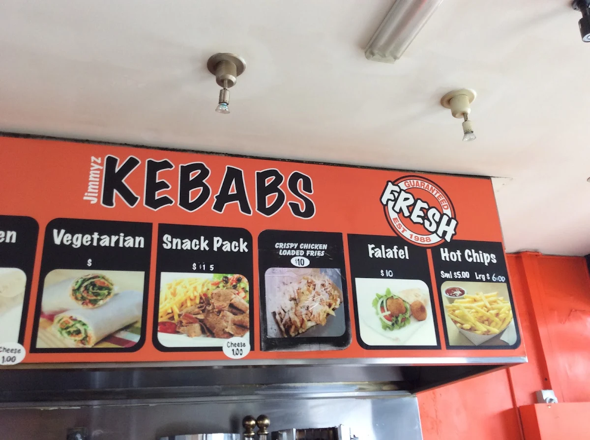 Menu, Jimmyz Kebabs
