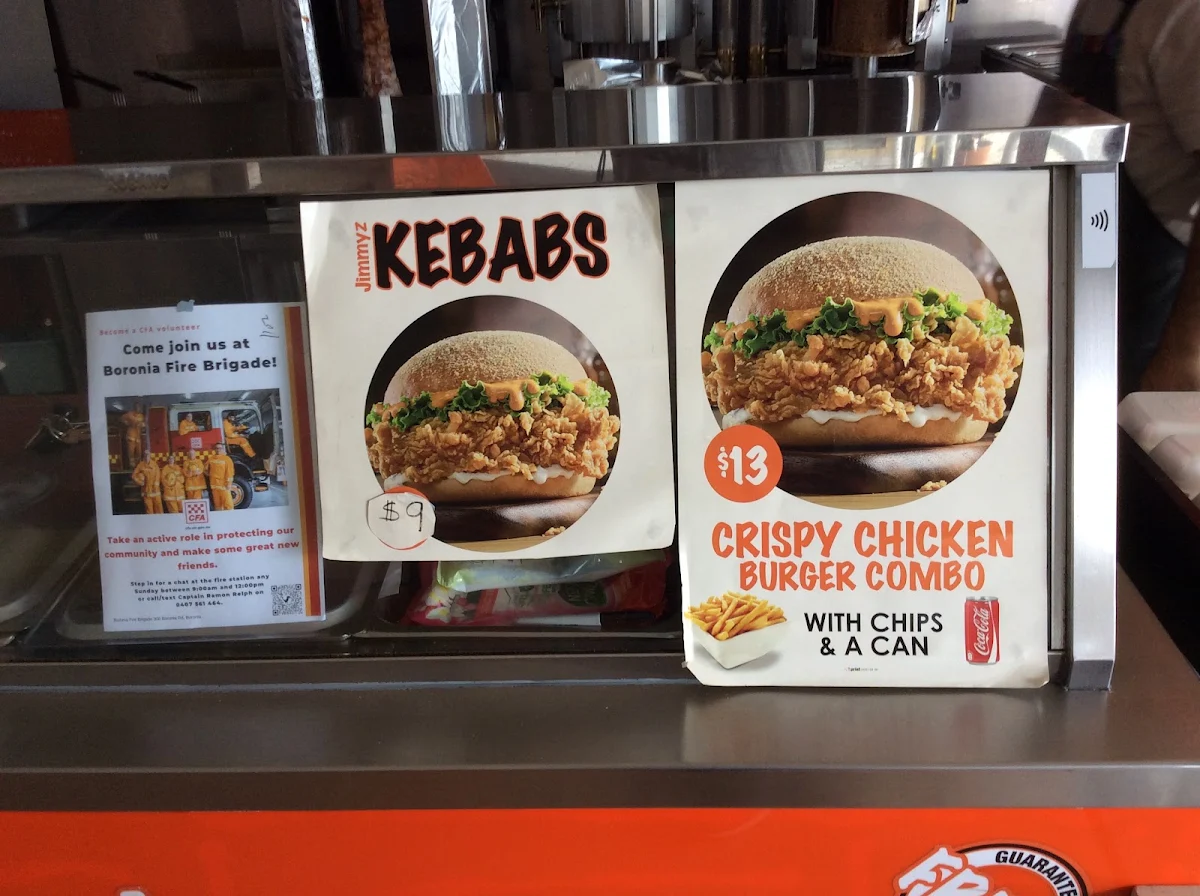 Menu, Jimmyz Kebabs