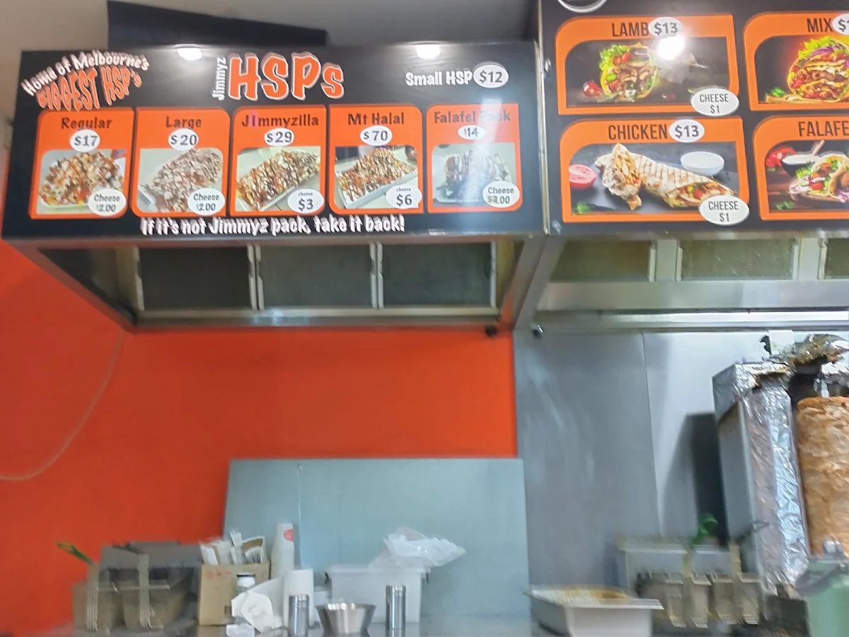 Menu, Jimmyz Kebabs