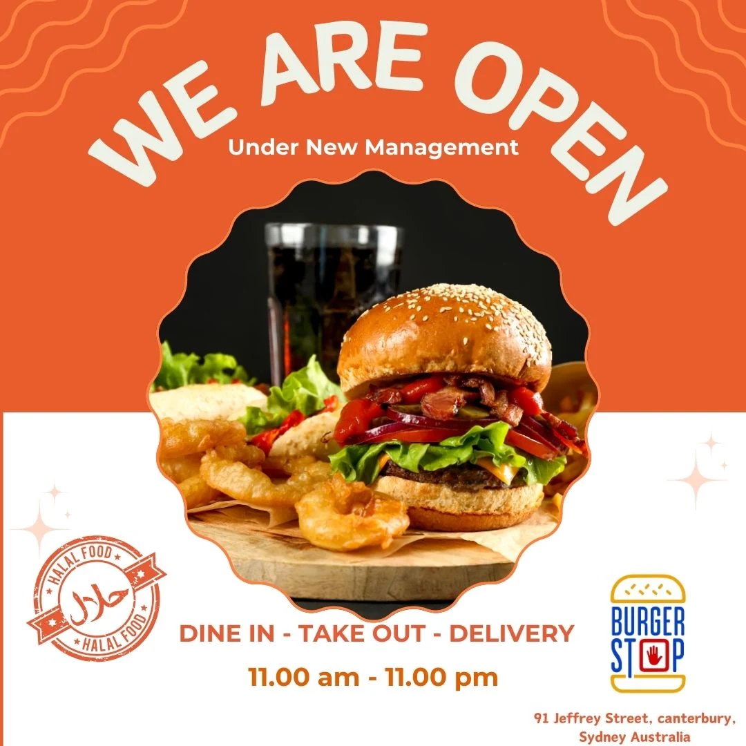 Menu, Burger Stop