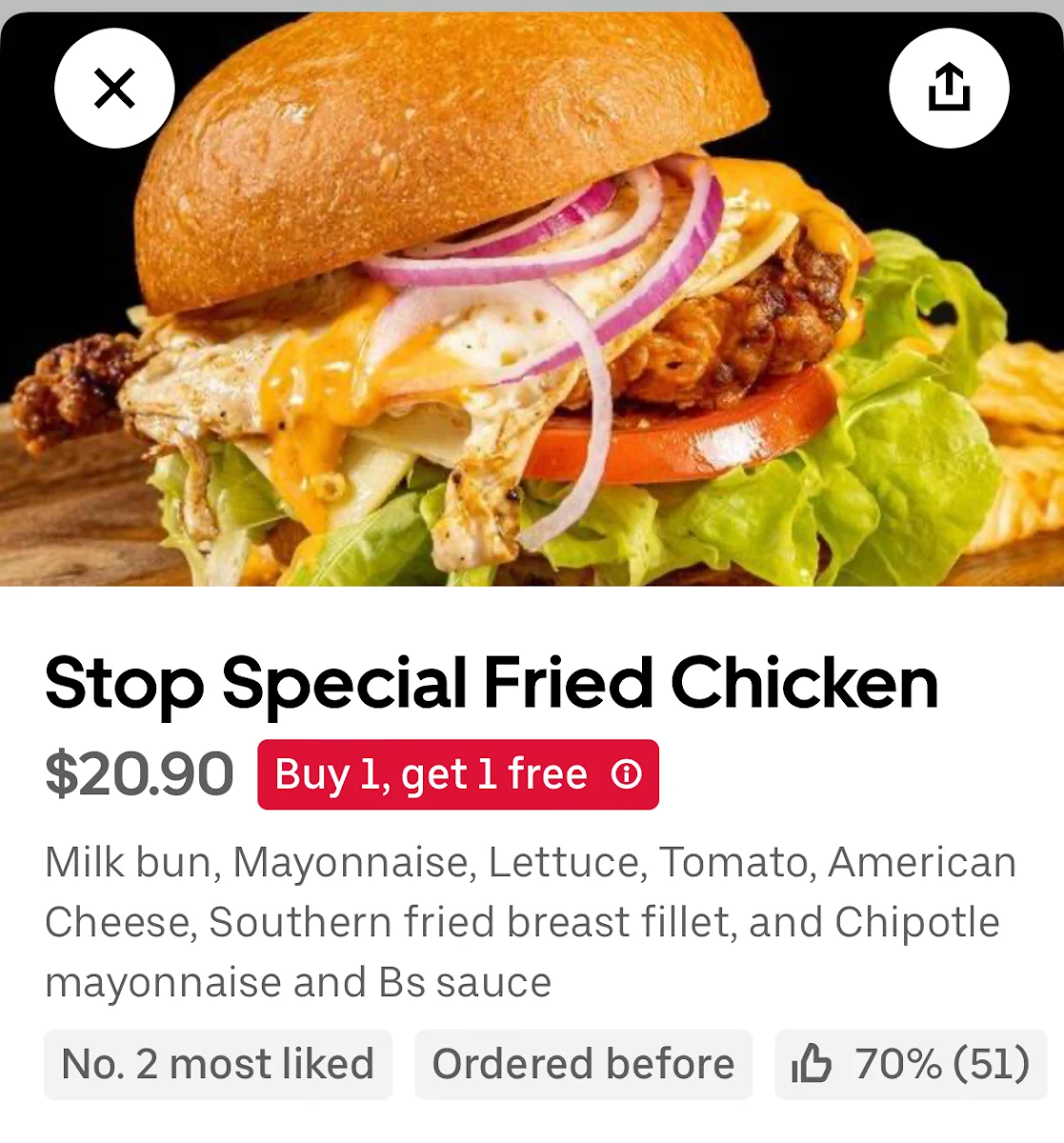 Menu, Burger Stop
