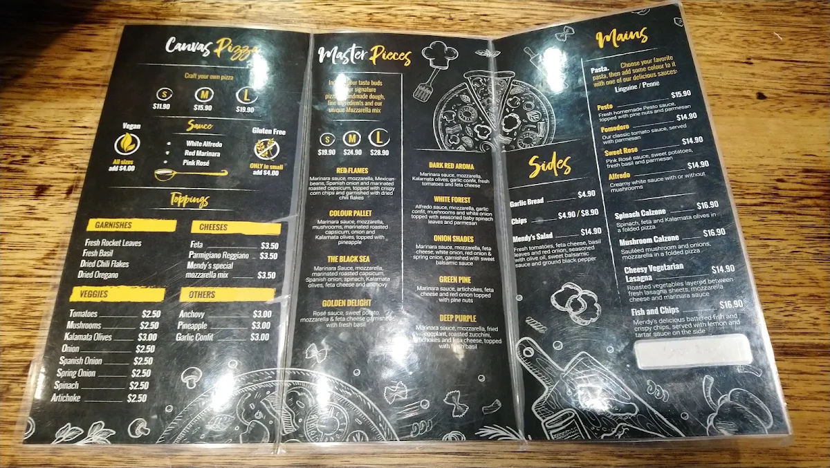 Menu, Mendy's