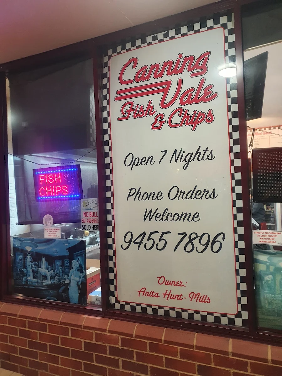 Menu, Canning Vale Fish & Chips