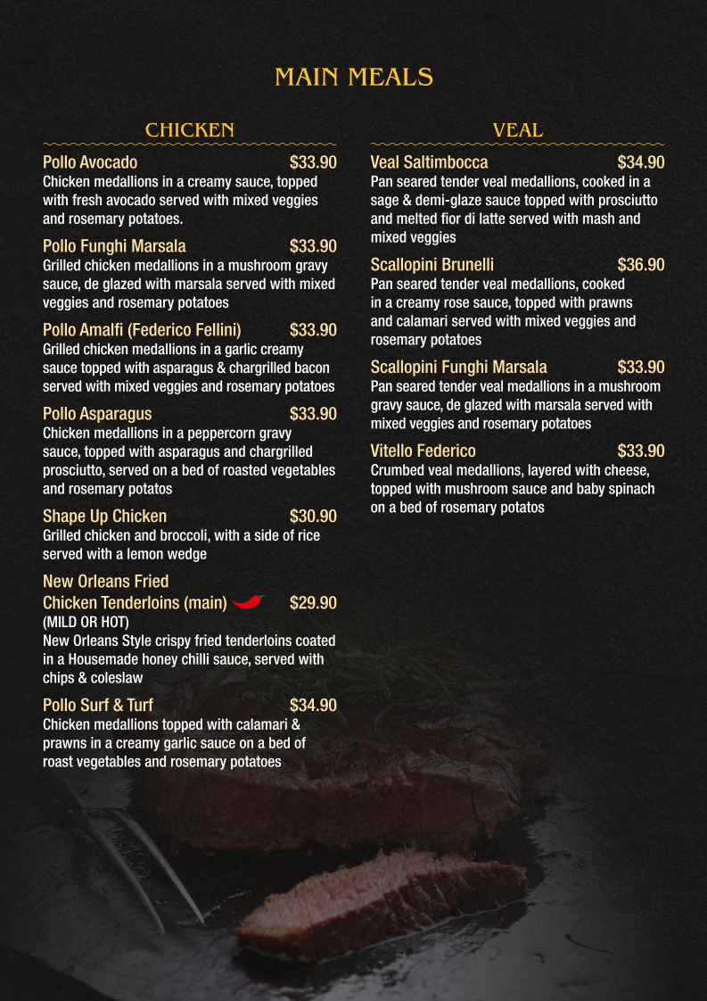 Menu, The Founders Restaurant