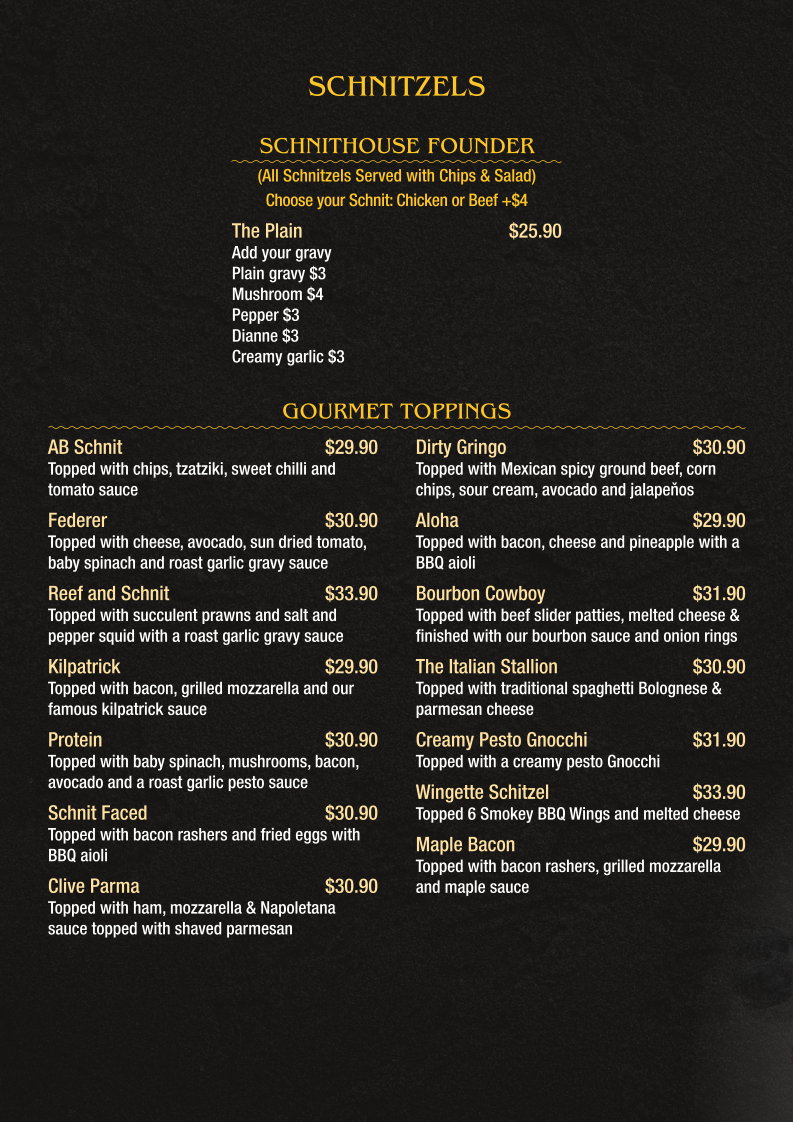Menu, The Founders Restaurant