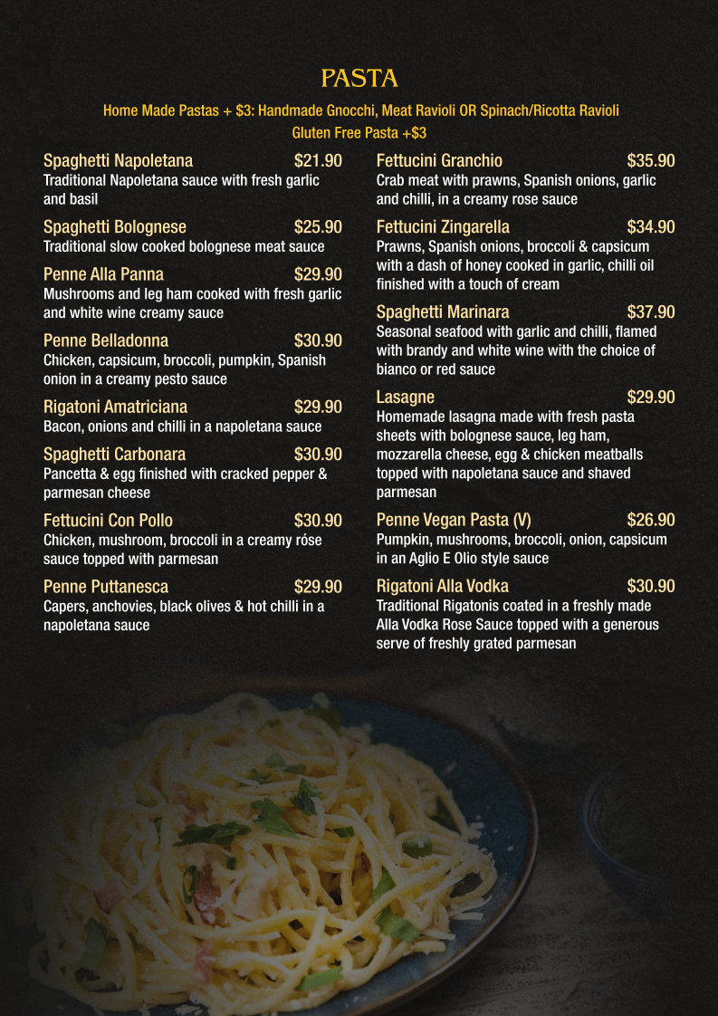 Menu, The Founders Restaurant