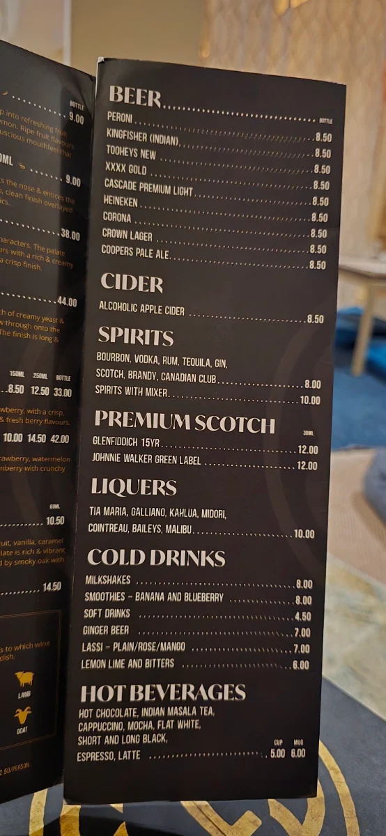 Menu, Taste of north India