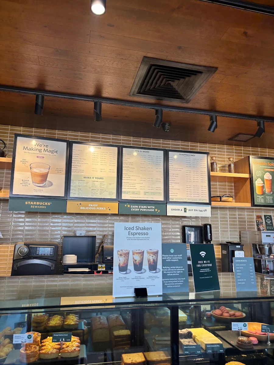 Menu, Starbucks Marsden Park