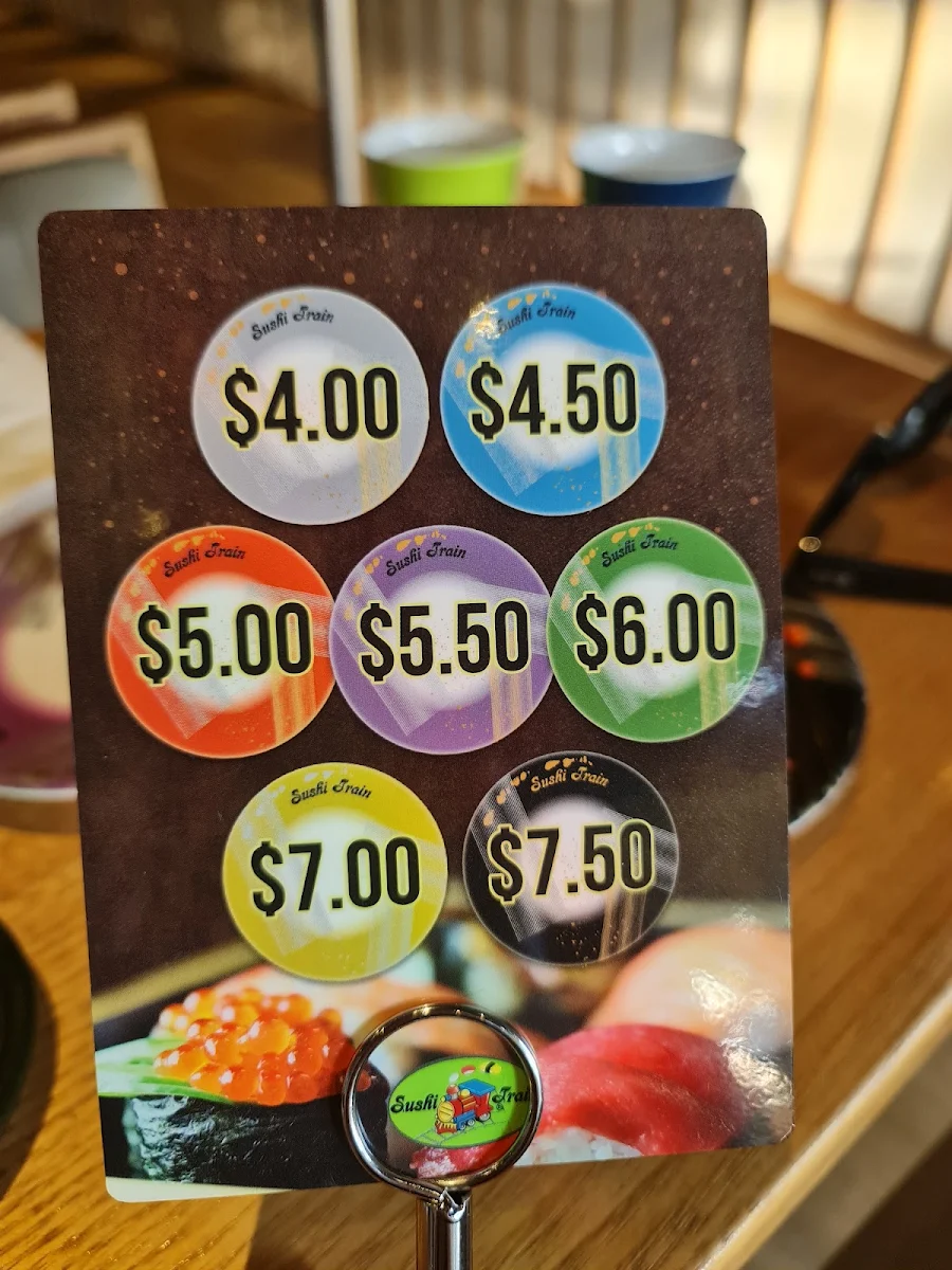 Menu, Sushi Train Maroubra