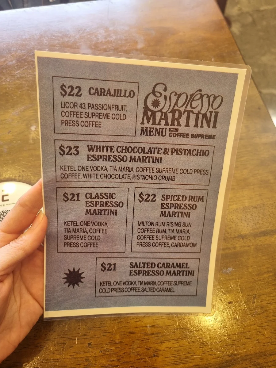 Menu, Patio by Range | Rosalie & Paddington Bar
