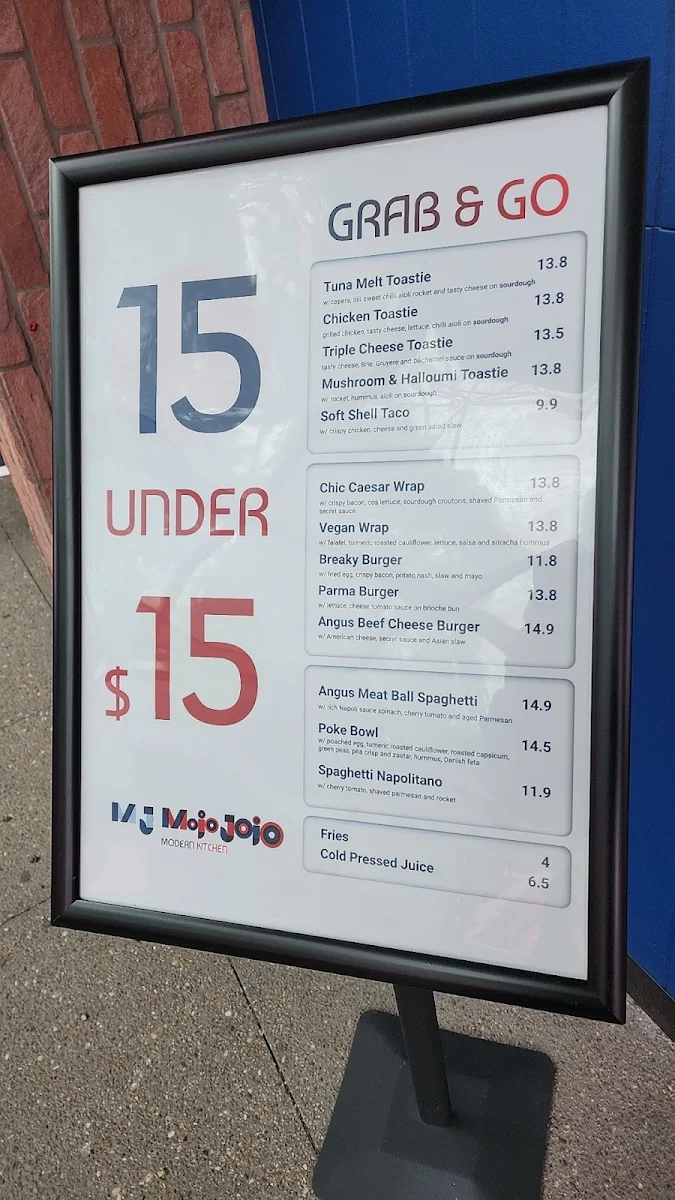 Menu, MJ Mojo Jojo | Modern Cafe Docklands