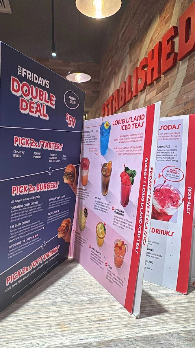 Menu, TGI Fridays Green Hills