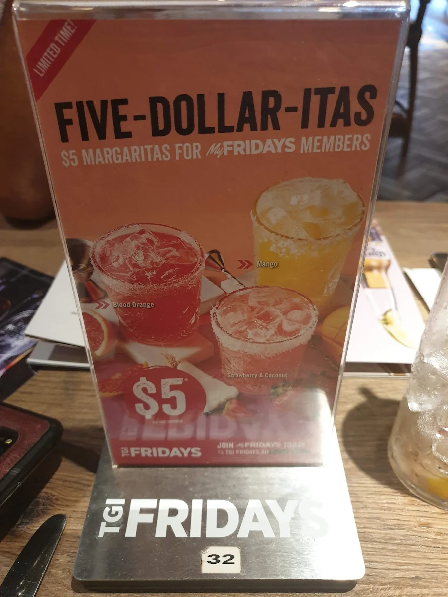 Menu, TGI Fridays Green Hills
