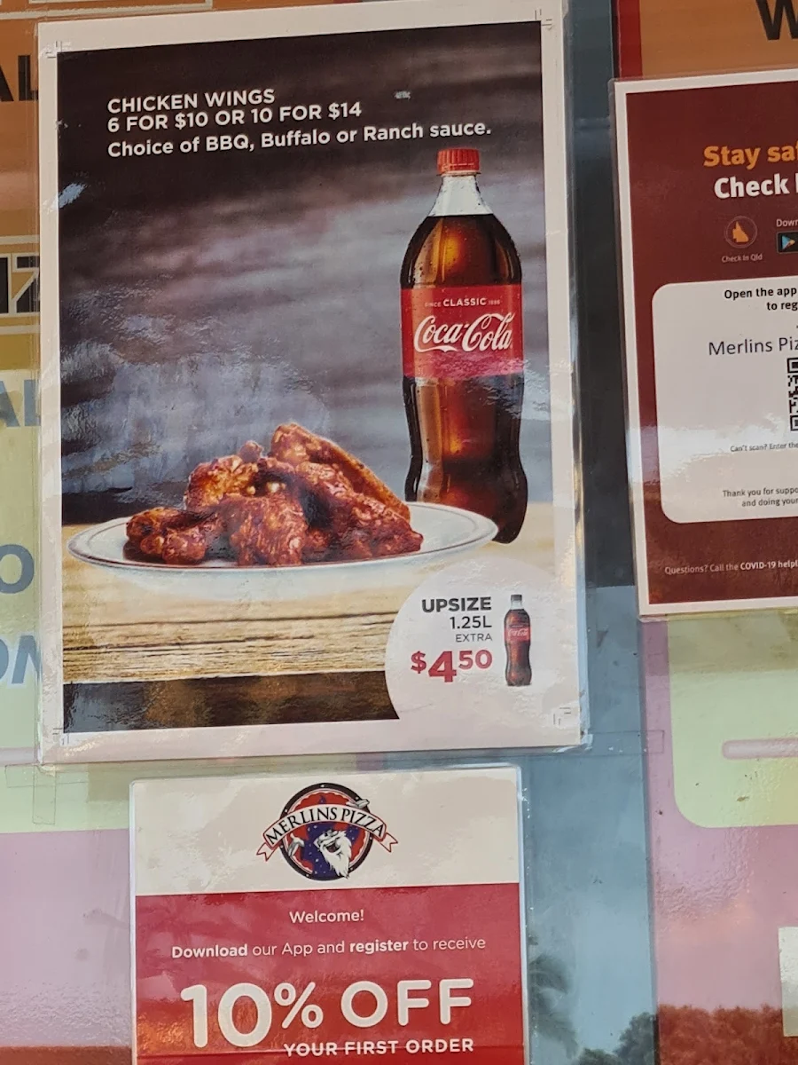 Menu, Merlins Pizza Varsity Lakes