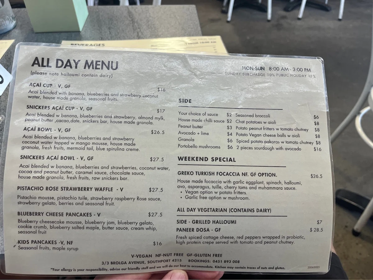 Menu, The Cardamom Pod