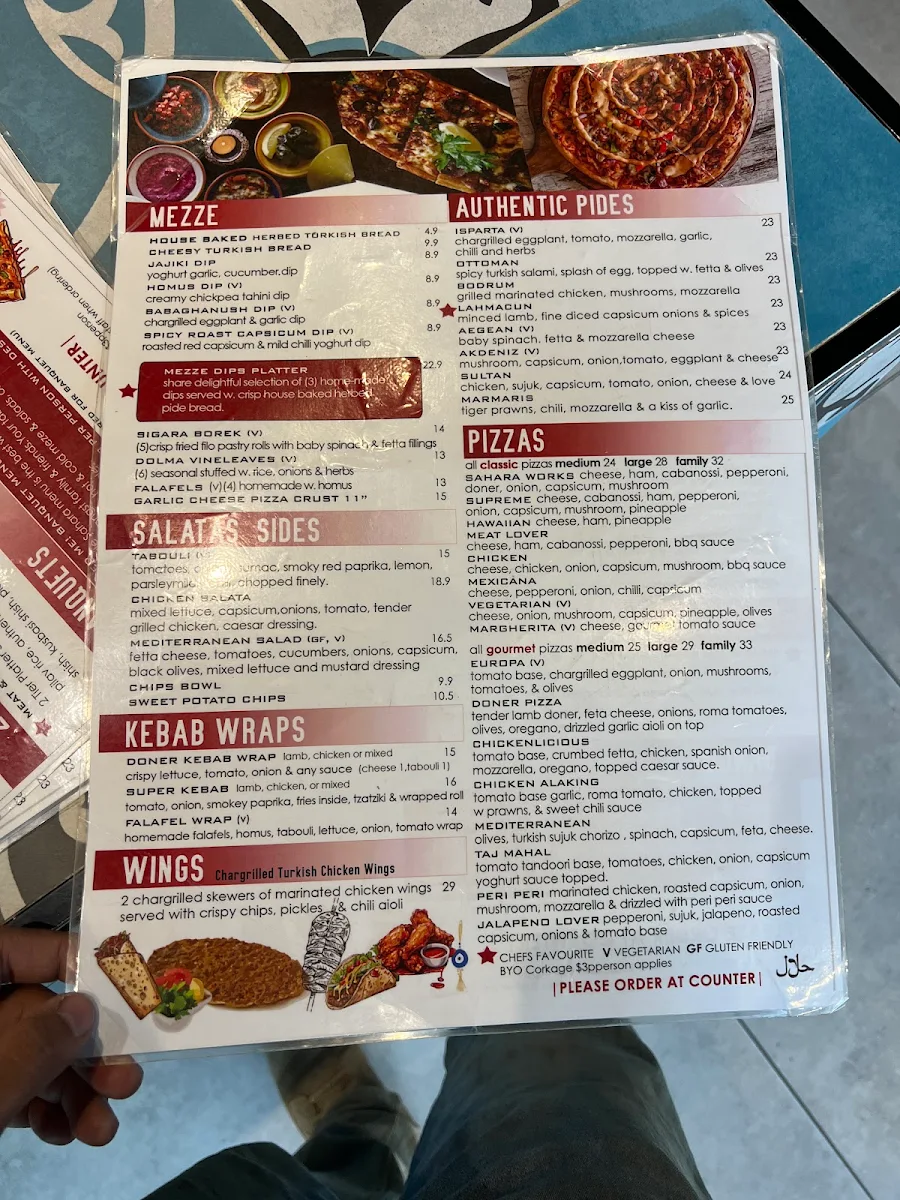 Menu, Sahara Street Food