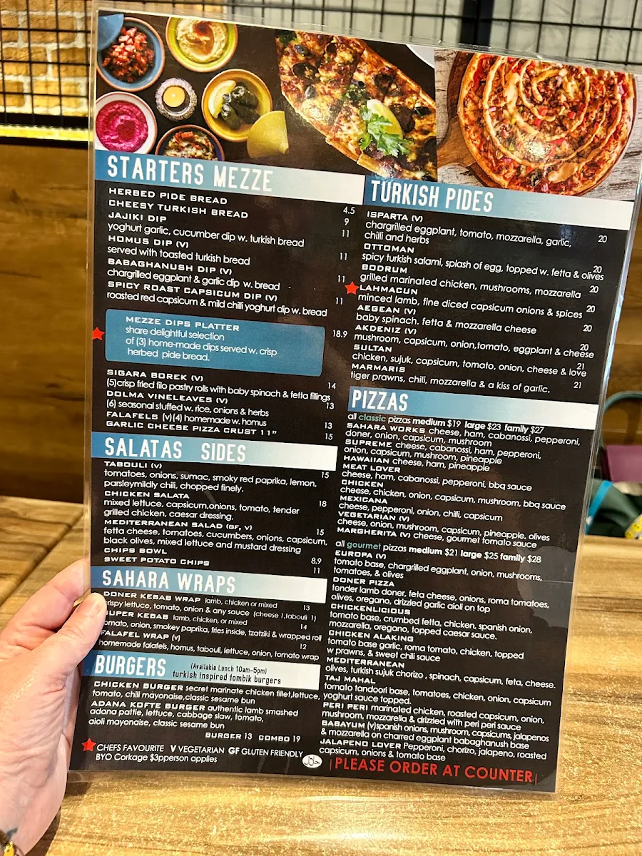 Menu, Sahara Street Food