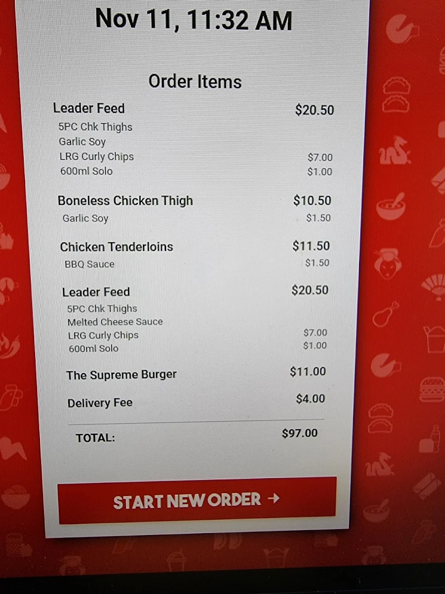 Menu, Noodle Box Nundah