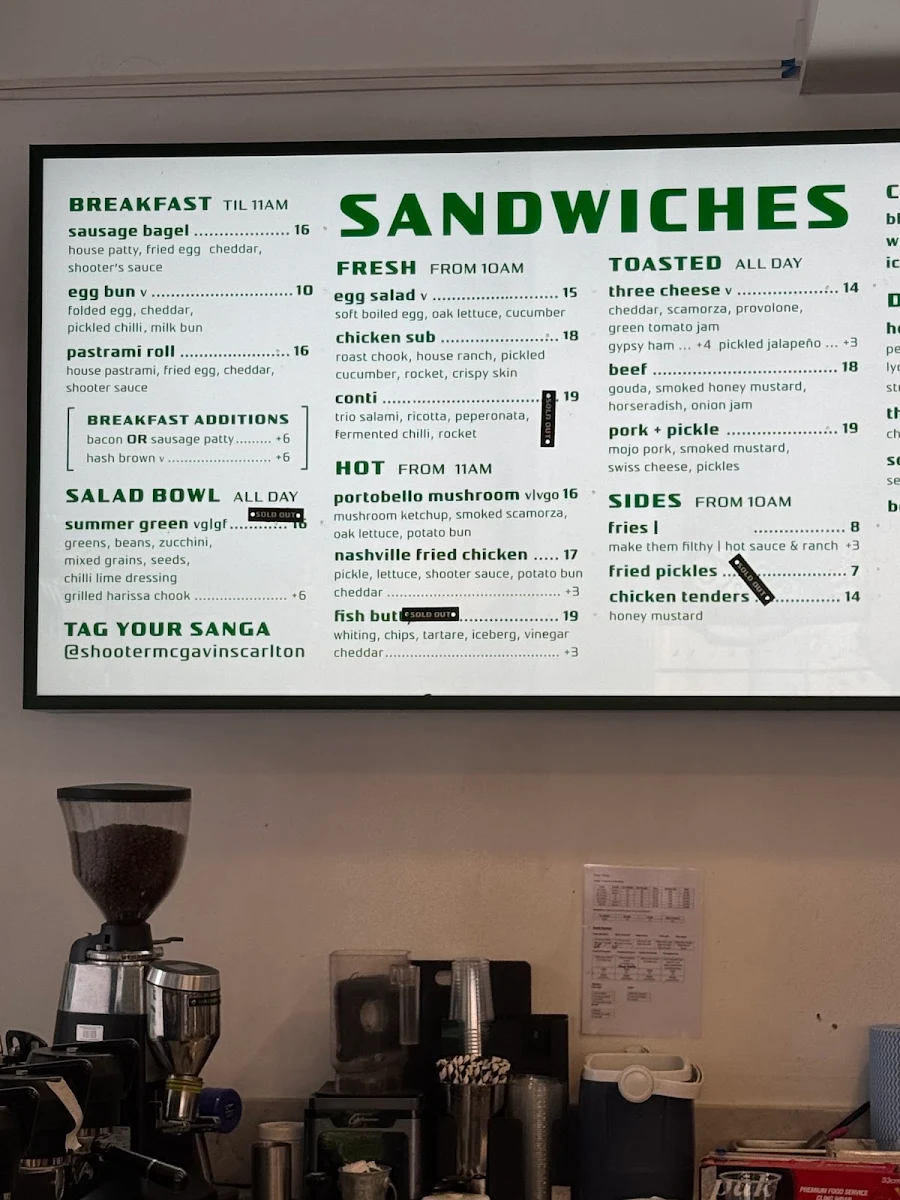 Menu, Shooter