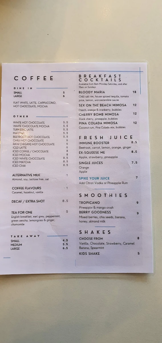 Menu, Oceans 27