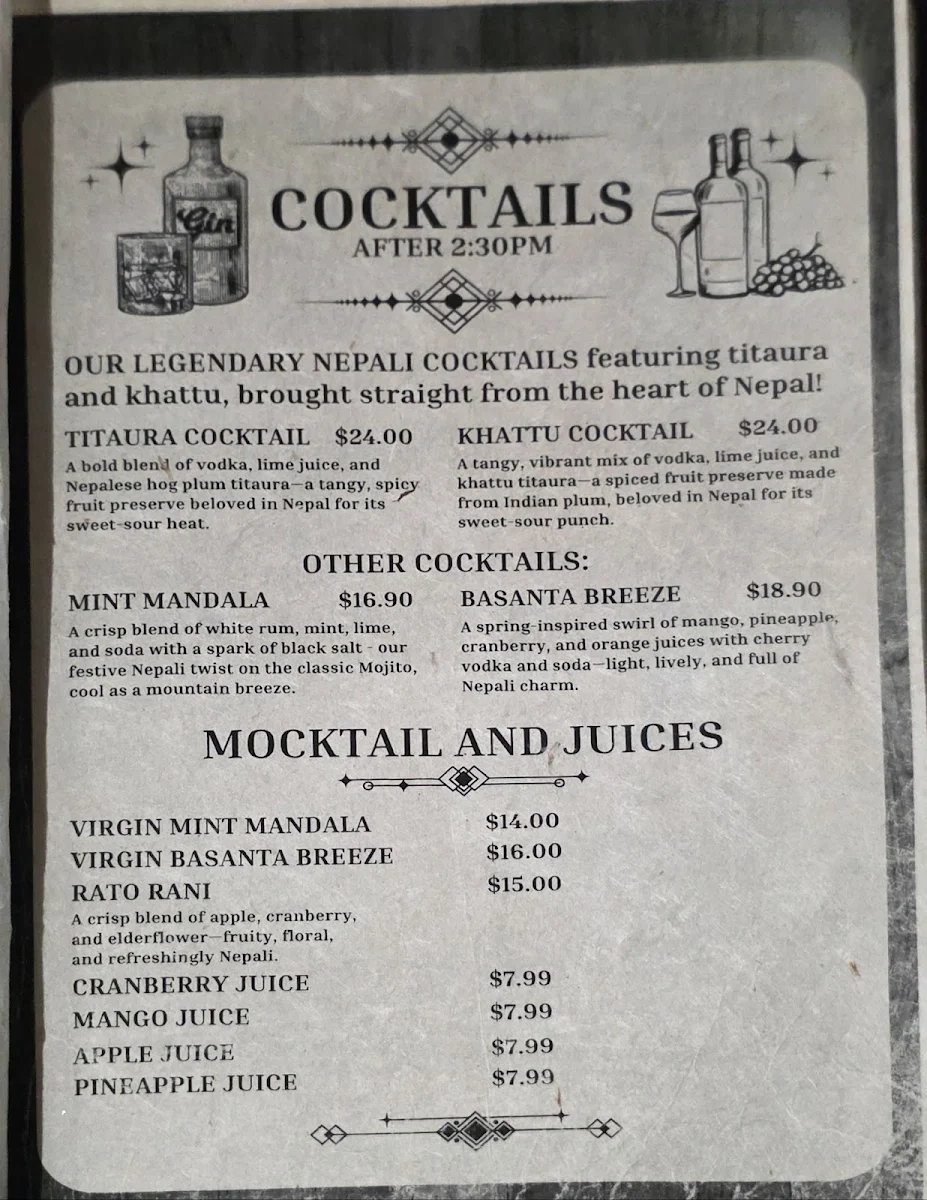 Menu, MOMO CHAA