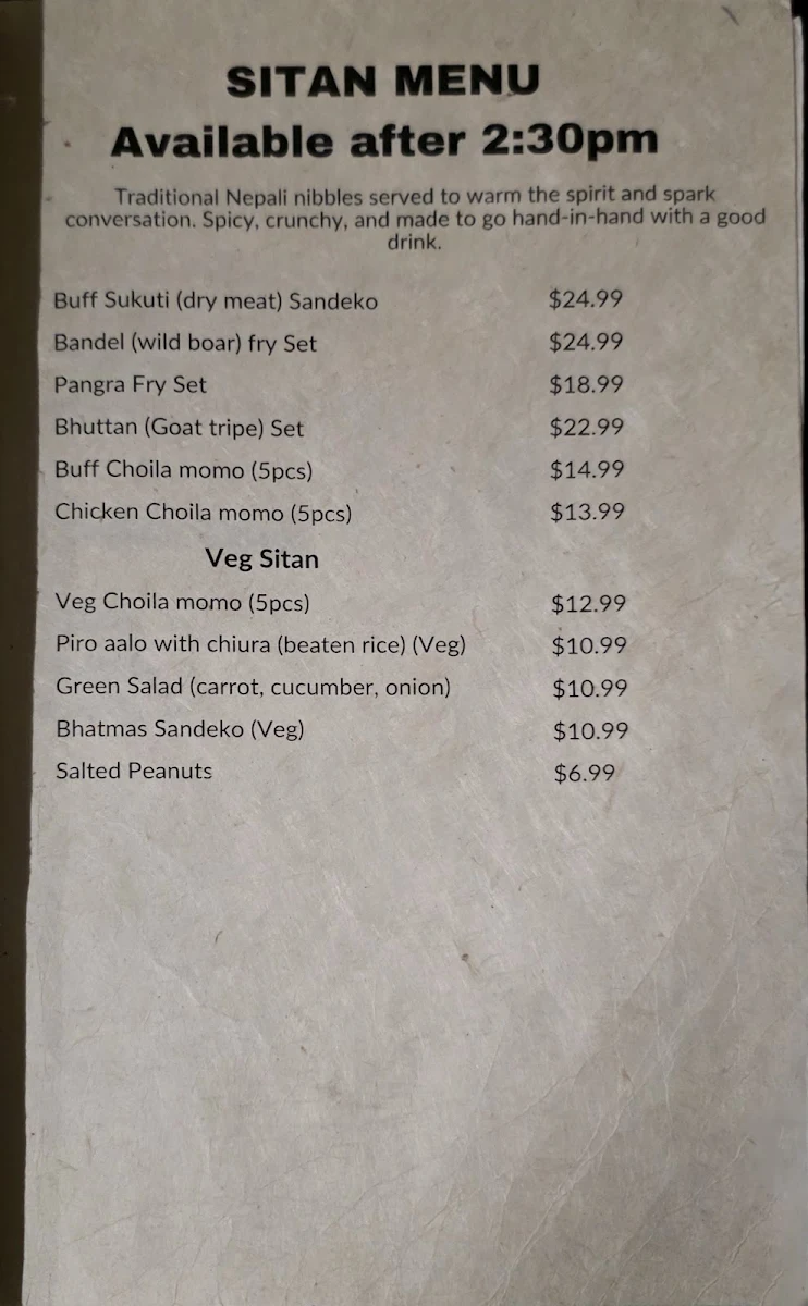 Menu, MOMO CHAA