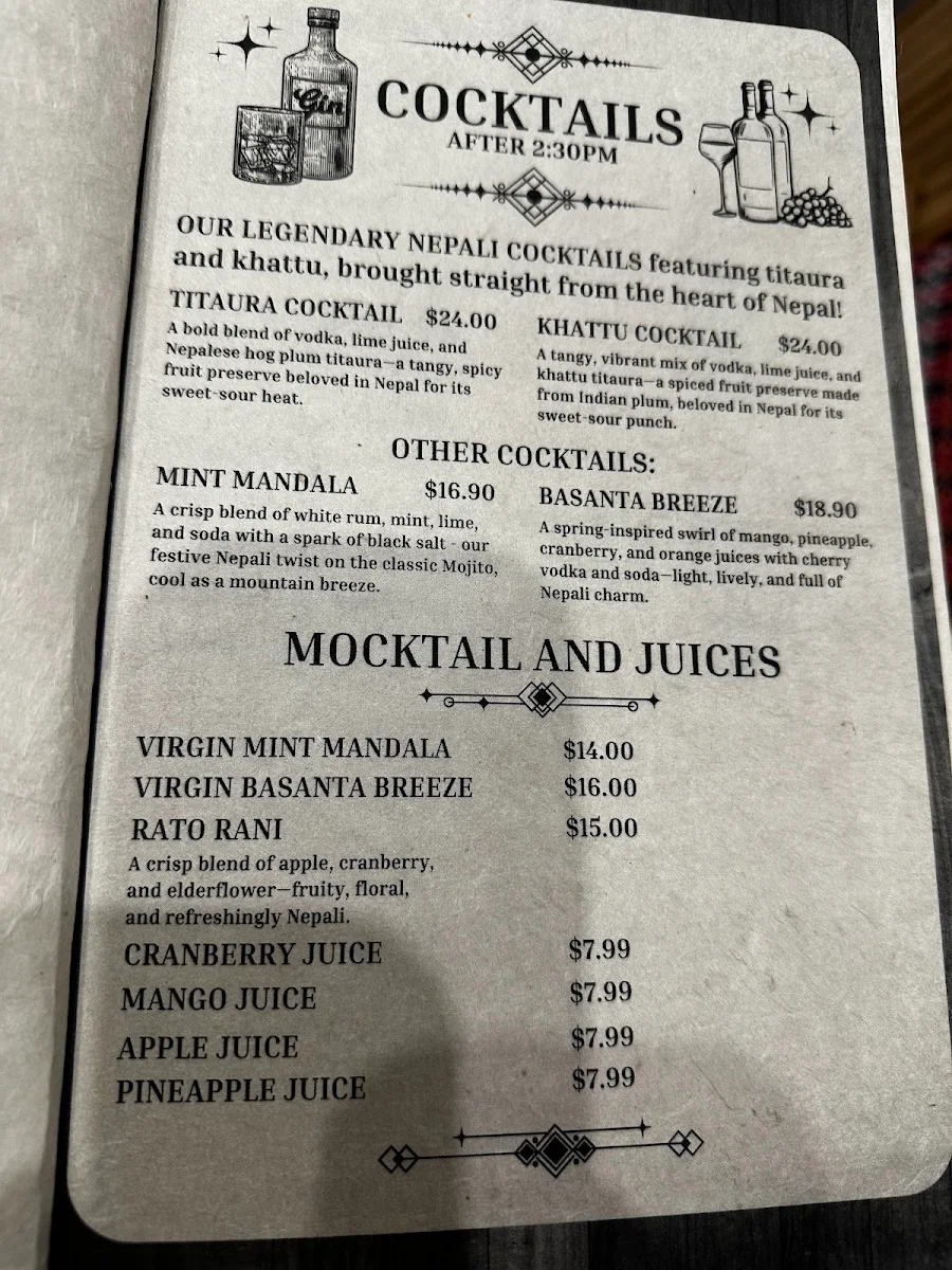 Menu, MOMO CHAA