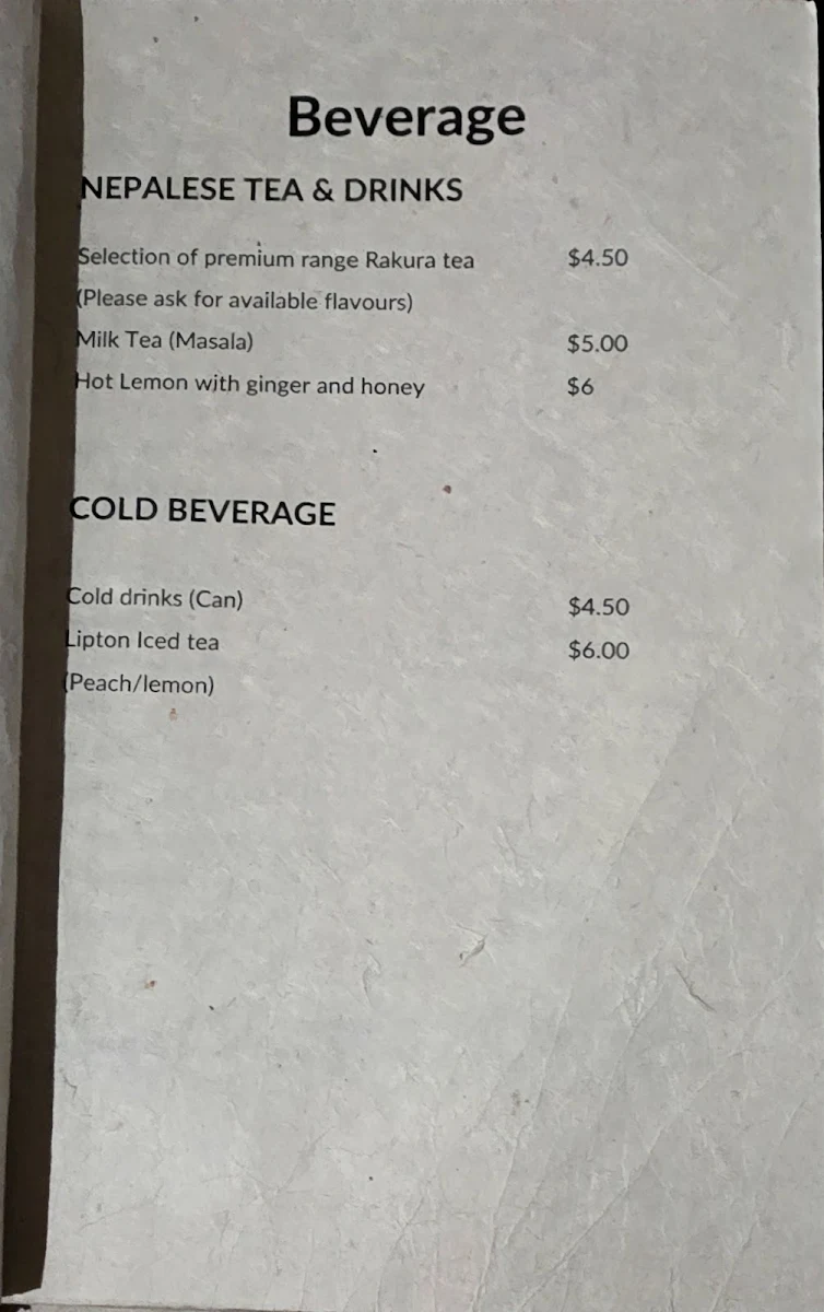 Menu, MOMO CHAA