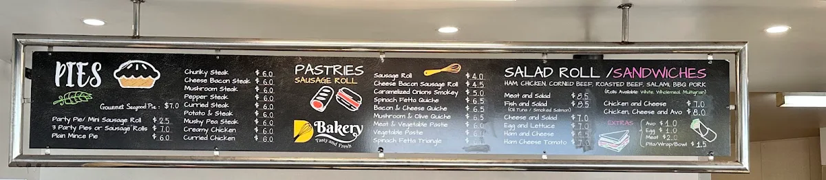 Menu, D Bakery
