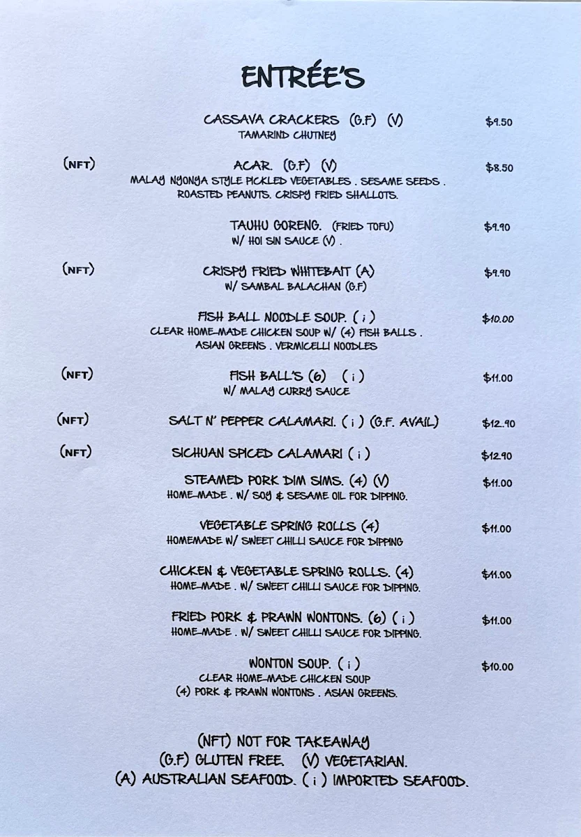 Menu, Two Ducks Cafe' & Asian Grocery