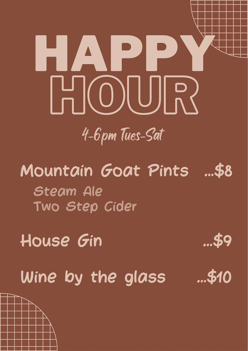 Menu, Garf’s Bar