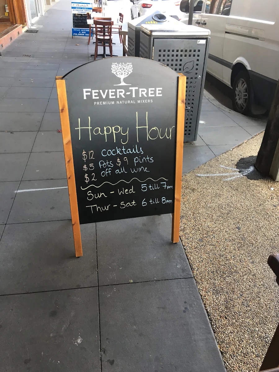 Menu, Garf’s Bar